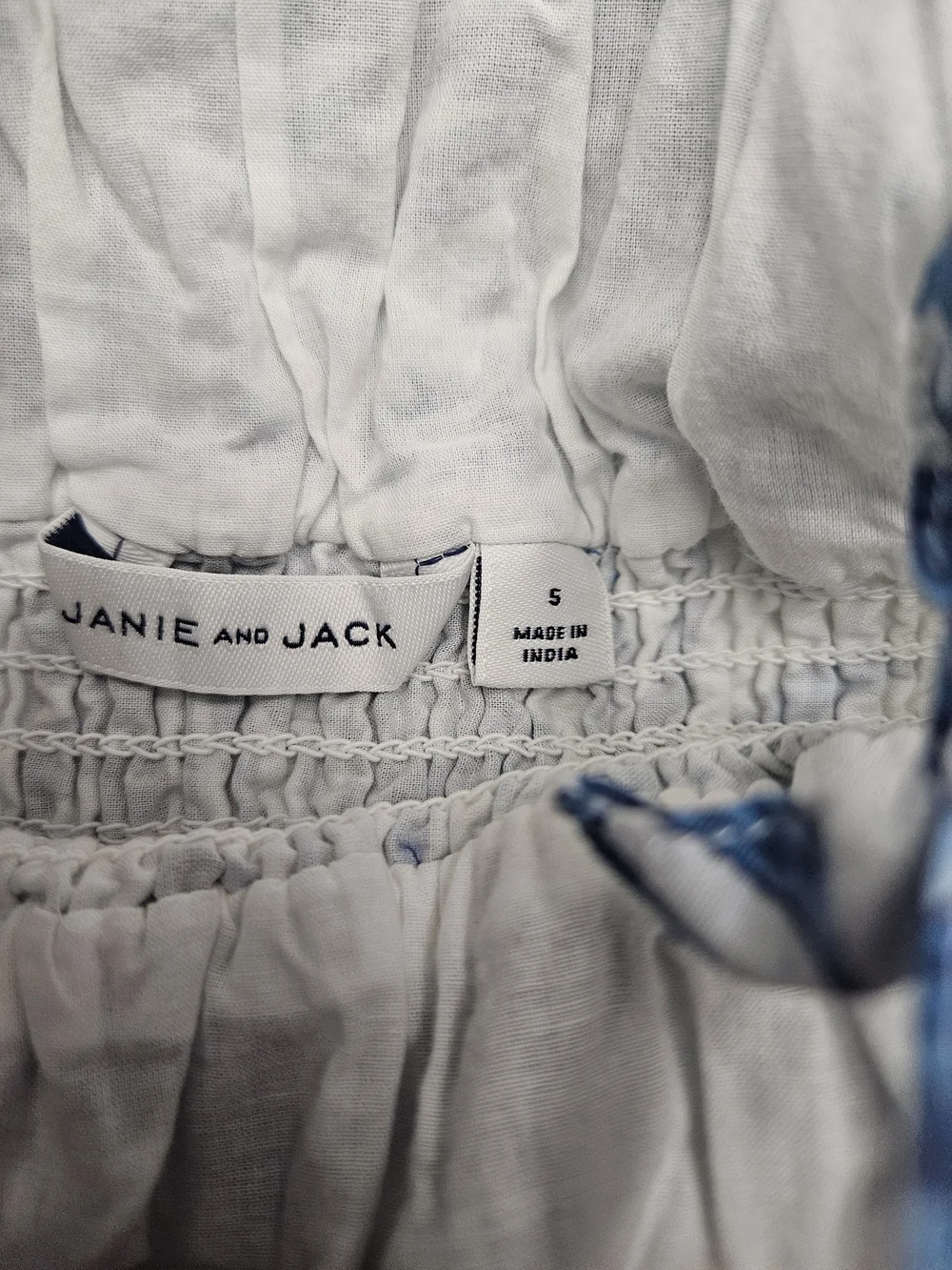 Janie and Jack White Dress with Blue Floral Print